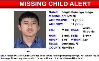 FDLE Says Missing Boy, Sergio Domingo Diego, Found Dead