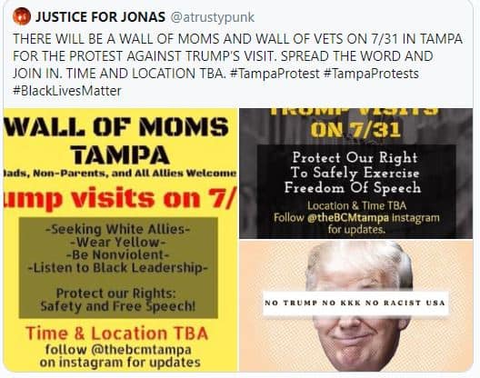 Trump In Tampa Friday, ‘Wall Of Moms’ and Protests Planned