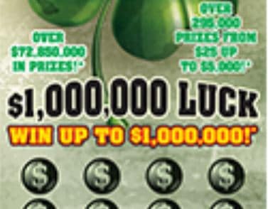 Tampa Man Hits $1 Million Top Prize $1,000,000 LUCK Scratch-Off Game