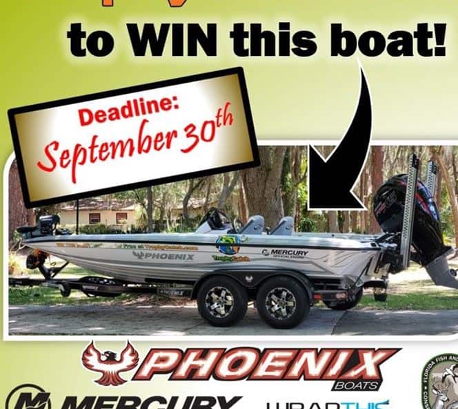 Boat Drawing Deadline Sept. 30th ENTER TO WIN This Phoenix Bass Boat