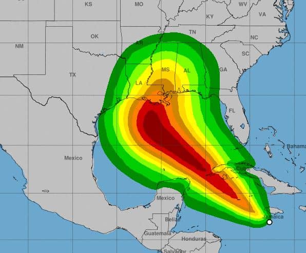 Tropical Storm Delta with Eyes on The Gulf Coast