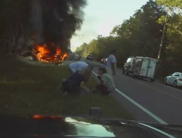 BREAKING NEWS: Fiery Crash Friday, Good Samaritans Rescue Driver From Burning Truck