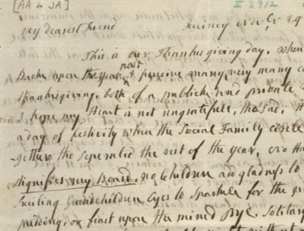 Happy Thanksgiving From The Free Press: A Letter From Abigail Adams