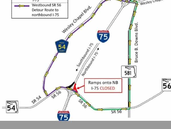 SR 56 Ramp Onto Northbound I-75 to be Closed at Night