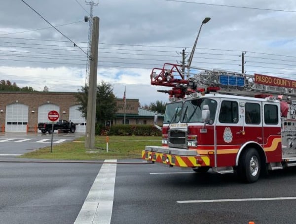 Pickup Truck Crashes Into Pasco County Fire Station, Takes Out Gas Line, VIDEO