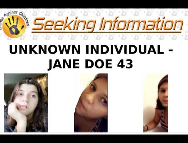 FBI: Seeking to Identify Jane Doe 43, Who May Have Information Regarding the Identity of a Child Sexual Assault Victim