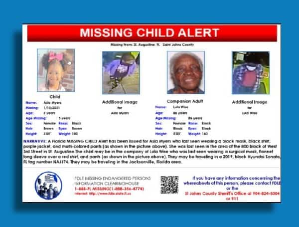 Florida Missing Child Alert, 5-Year-Old Girl