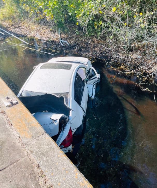 Troopers say the woman was traveling southbound on East Lake Road, south of Trinity Boulevard when she somehow lost control of the vehicle. 