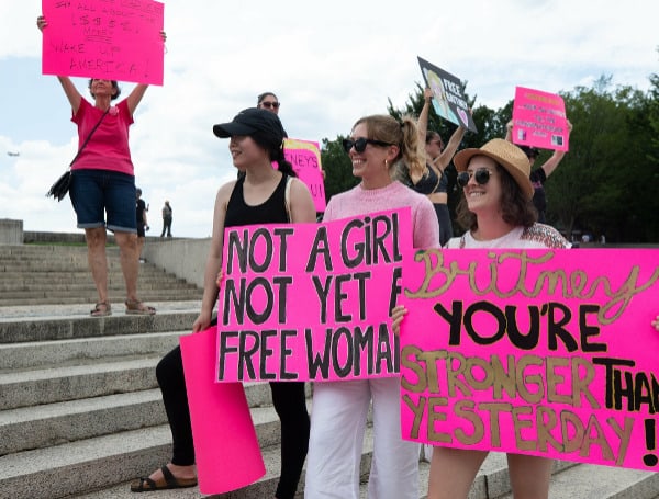 A crowd gathered for a free Britany rally to call attention to the pop stars battle over her conservatorship in Washington D.C. on July 14 2021. Kaylee Greenlee Daily Caller News Foundation