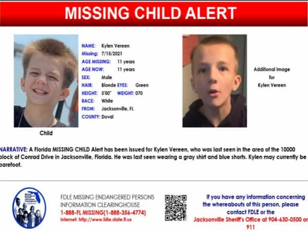 Florida Missing Child Alert Canceled, 11-Year-Old Kylen Vereen Found Safe