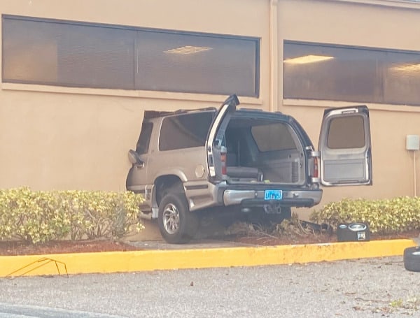 Florida Man Suffers Medical Emergency, Crashes Into A Wells Fargo Bank