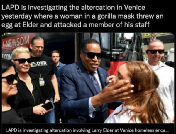 Larry Elder’s Campaign Slams LA Times Over Photo ‘That Made It Appear’ He Was ‘Hitting’ Supporter