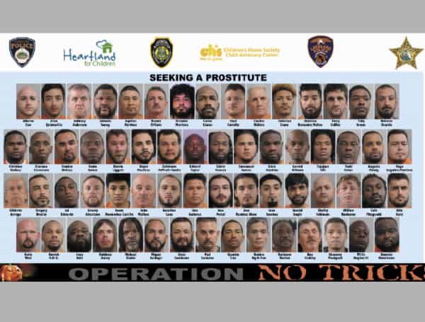 “No Tricks, No Treats” 102 Arrested In Florida Human Trafficking Sting, 11 Were Married