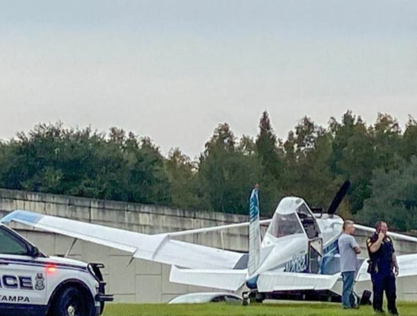 Plane Lands In Median Near I-75 On Bruce B Downs Blvd.