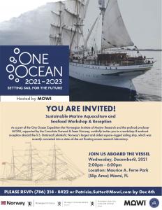 Mowi Dec. 8 Miami event celebrating  sustainable marine aquaculture & seafood with One Ocean Expedition