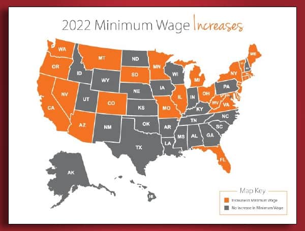 Over Half Of US States Will Increase Their Minimum Wage In 2022