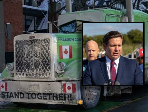 Canadian Truckers Draw Support From Florida Gov. DeSantis As GoFundMe Holds Over $10M Raised For The Cause