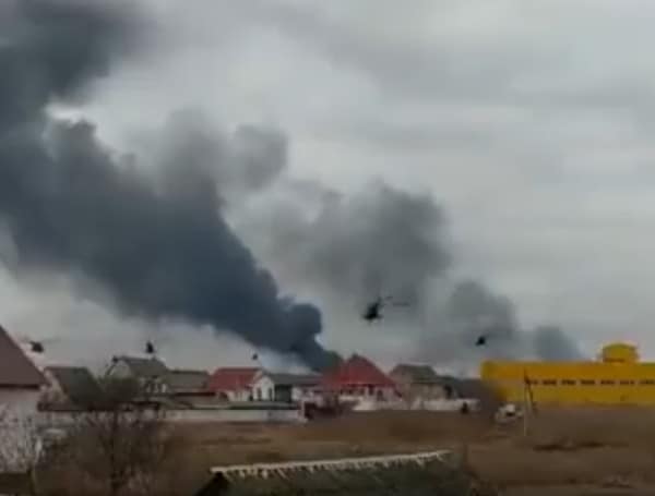 Watch: Russian Helicopters Attack Ukrainian Military Airport