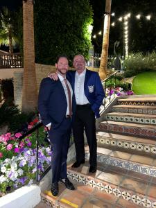 Benny Robles Jr., left,  and Benny Robles Sr., right, at Hall of Fame Ceremony