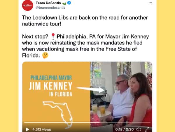 Philly’s Mayor Spotted Livin’ Large And Maskless In Florida, Now Being Sued For Imposing A New Mask Mandate