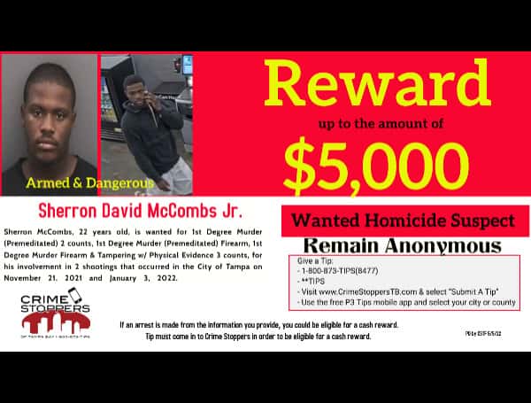 Reward Offered For Tampa Double Homicide Suspect