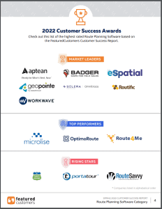 The Top Route Planning Software Vendors According to the FeaturedCustomers Spring 2022 Customer Success Report Rankings