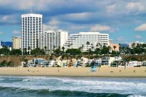 Santa Monica city view from water