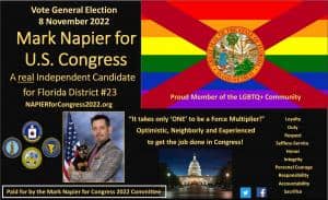 Mark Napier for Congress Slogan, Values and Experience with CIA and U.S. Army