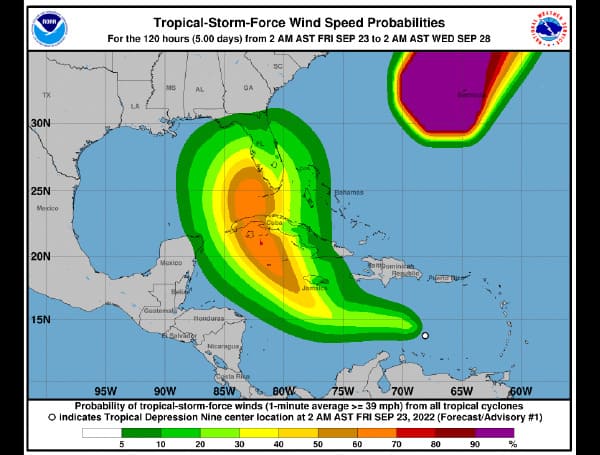 Florida In The Cone: Tropical Depression Nine Expected To Intensify This Weekend