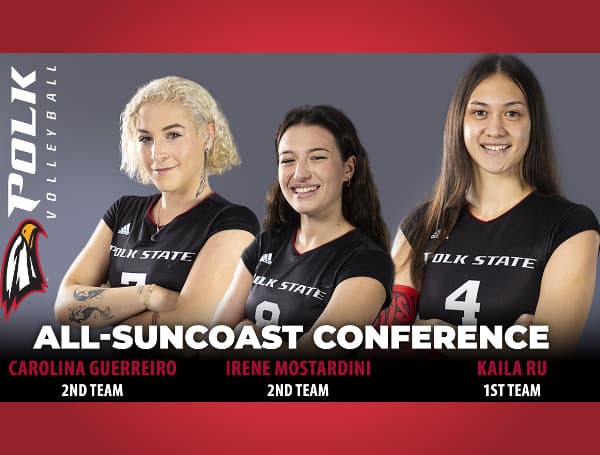 Polk State Volleyball’s Ru, Guerreiro, Mostardini Named All-Suncoast