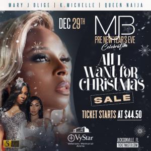 LAST MINUTE HOLIDAY GIFT OFFERS STILL AVAILABLE ON THE MARY J. BLIGE  PRE NEW YEAR’S EVE CELEBRATION IN JACKSONVILLE, FL