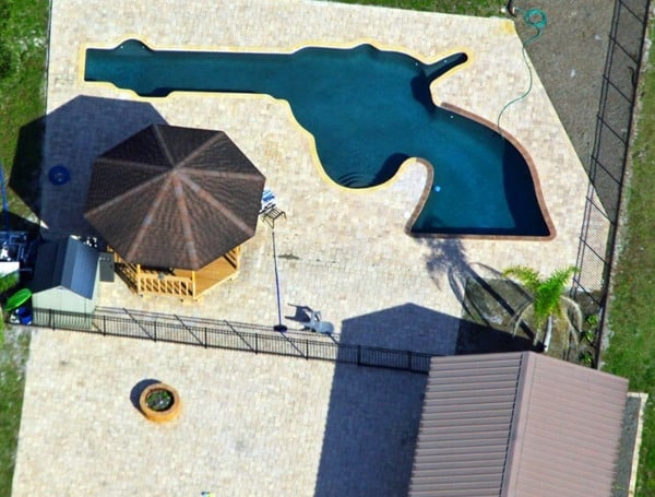 Florida Man, Who Lives On Gunn Hwy, Takes Social Media By Storm With Gun-Shaped Pool