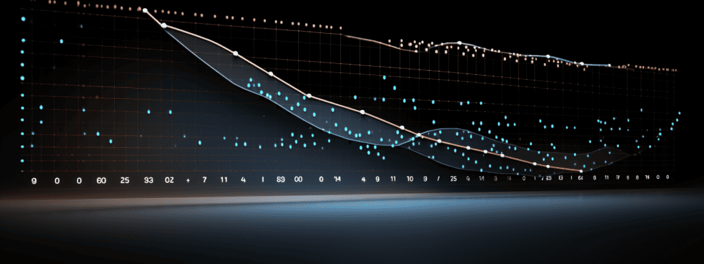 Data analyst examining a scatter plot for insights and trends