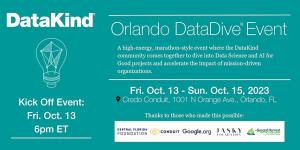 Media Advisory: Friday, October 13: Data Science for Good Event in Orlando, FL