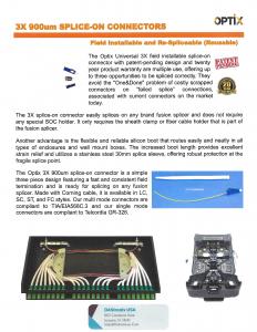 New Fiber “OPTIX” 3XSOC Splice-on Connector Reusable Three Times, Universal to All Fusion Splicers sold by DAStronix