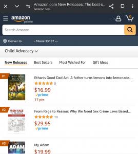 Dr. hc Bernard Wh Jennings’ Book “Ethan’s Good Dad Act #1 on Amazon in Child Advocacy and Divorce and Family Law Genres