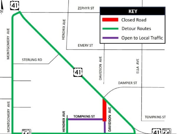 Davidson Avenue To Close For Reconstruction Near US 41 In Inverness