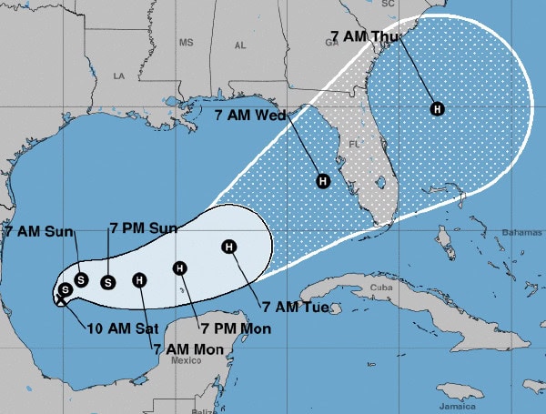 Tropical Depression 14 Threatens Florida, Yucatan Peninsula As Hurricanes Kirk, Leslie Churn In Atlantic