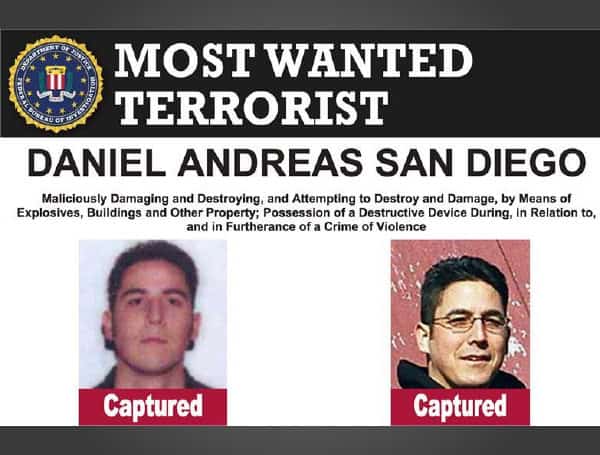 FBI Captures Most Wanted Terrorist Daniel Andreas San Diego